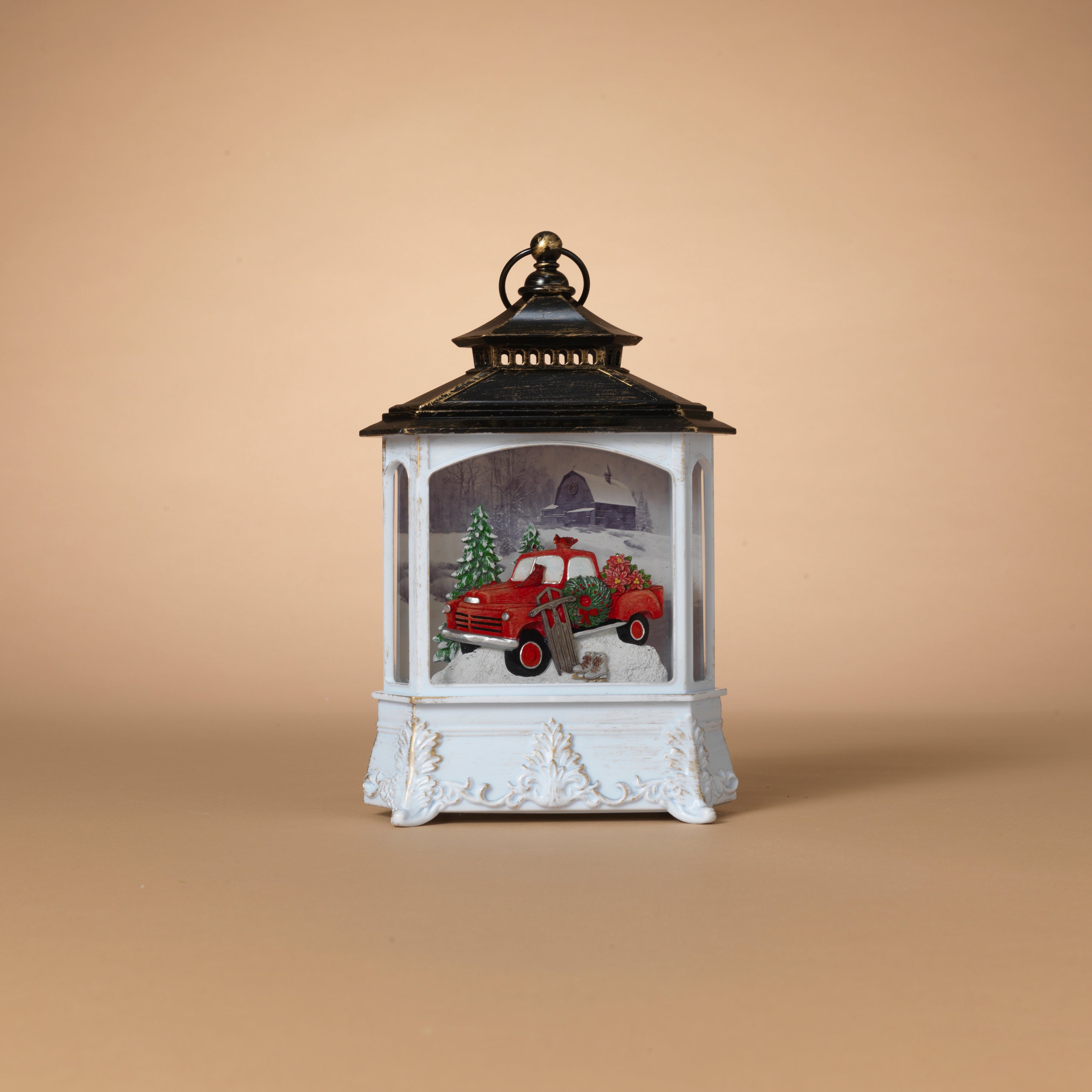 Lighted 10.4 in H Battery Operated Lighted Spinning Water Globe Lantern